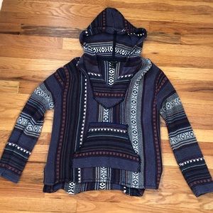Purple and pattern baja hoodie